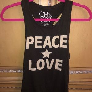 Peace and Love brown tank